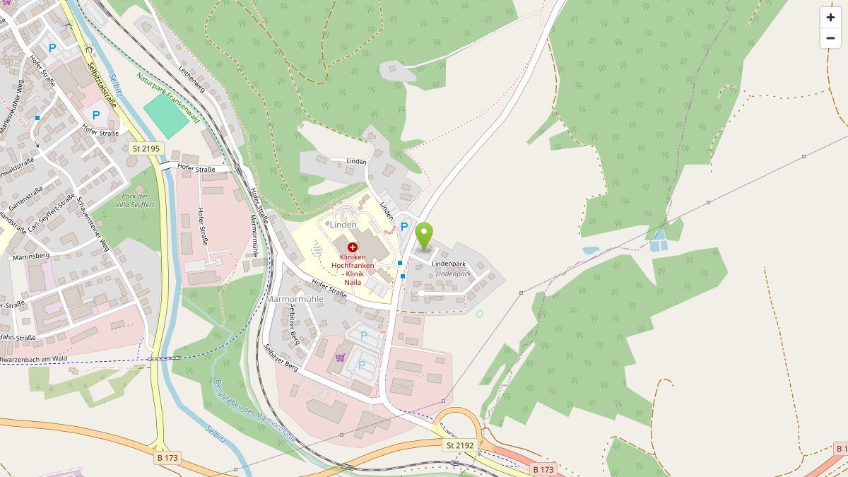 Karte: Lindenpark 1-3, 95119 Naila
